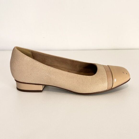Clarks Unstructured Juliet Blush Pink Leather Ballet Flats - Picture 2 of 7